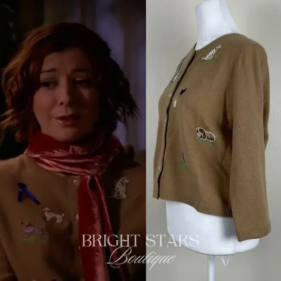 Extremely Rare Vintage Dog Cardigan Brown ASO Willow Buffy the Vampire Slayer - Picture 2 of 16